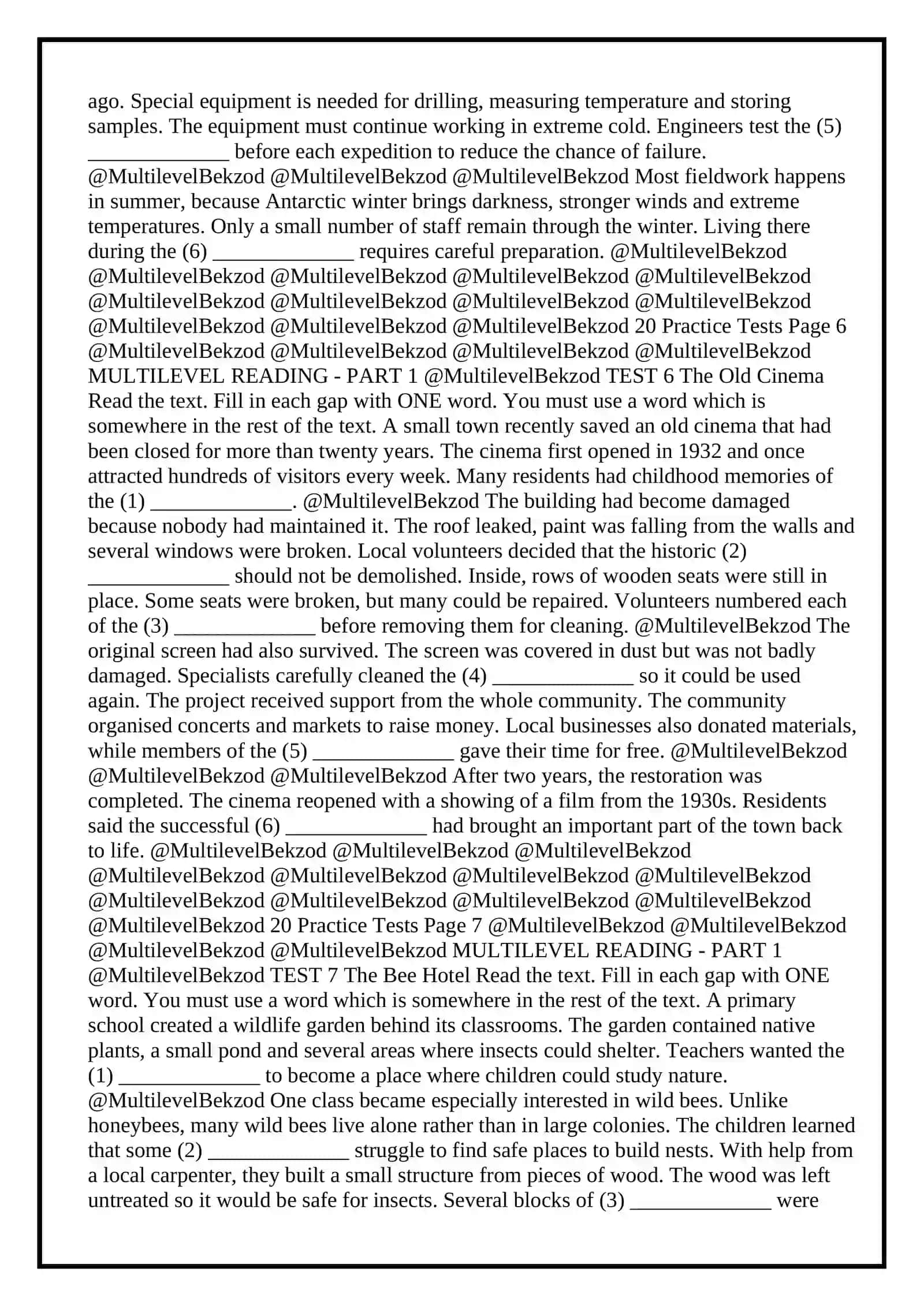 Multilevel Reading Part1 (Professional Practice Tests-30 4