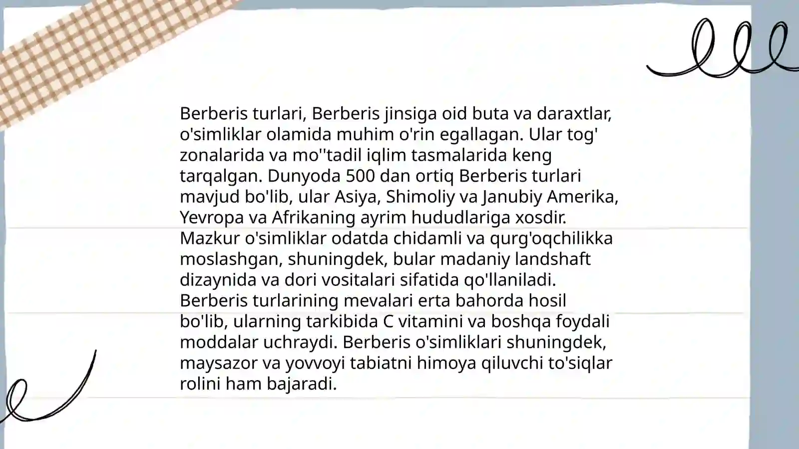 Zirk (ber beris) turkumlari biologiyasi, ekologiyasi va sanoatdagi ahamiyati 4
