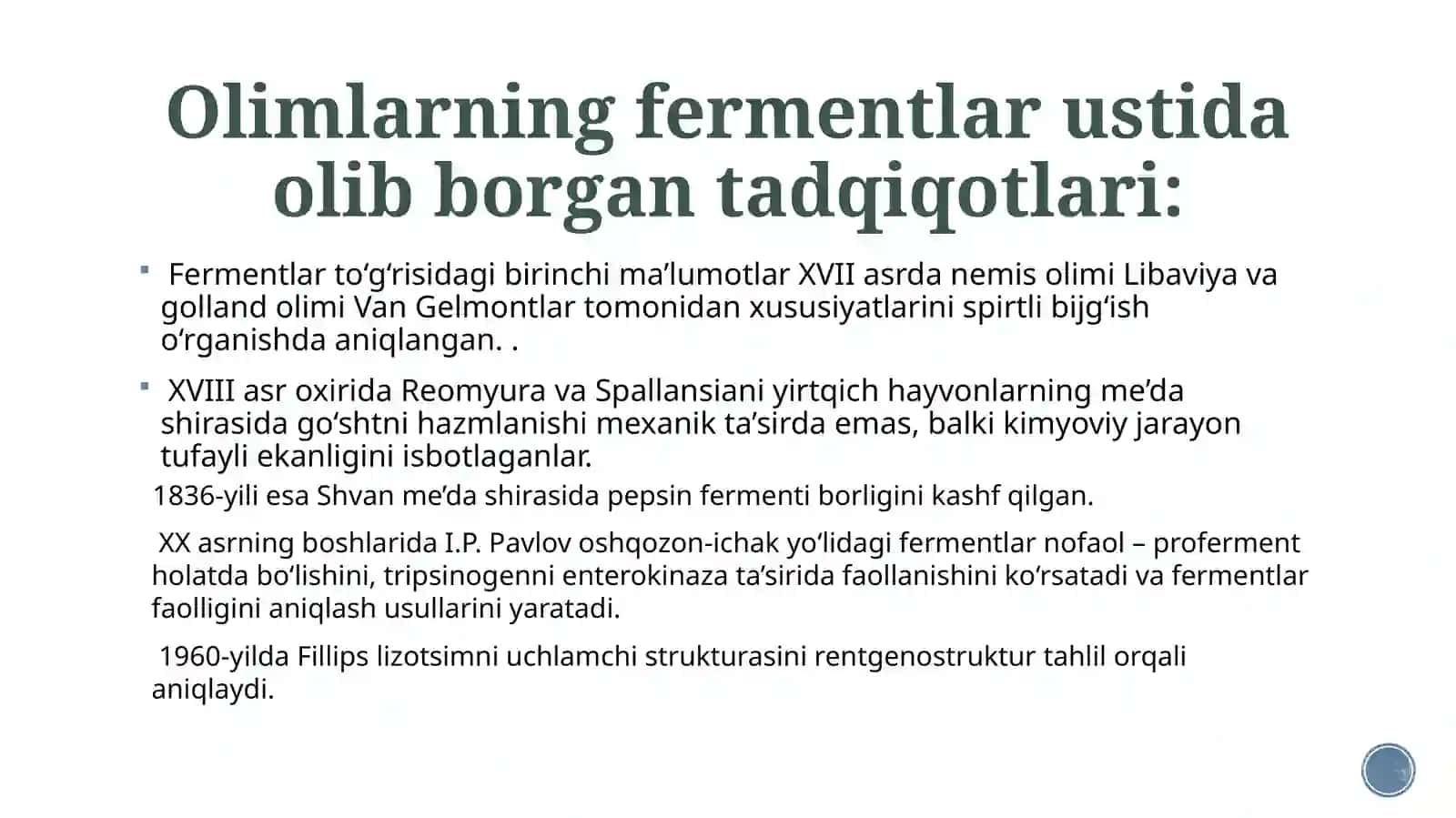 Fermentlar.Fermentlarningbiologikkatalizatorsifatidao’zigaxosxususiyatlari 4