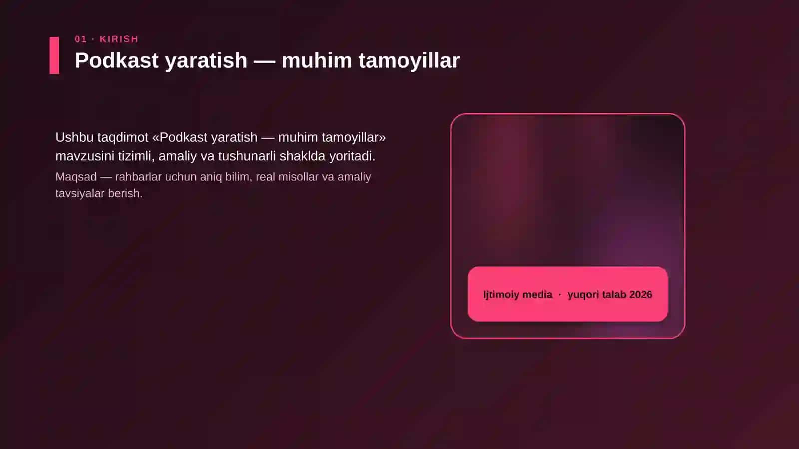 Podkast yaratish — muhim tamoyillar 4