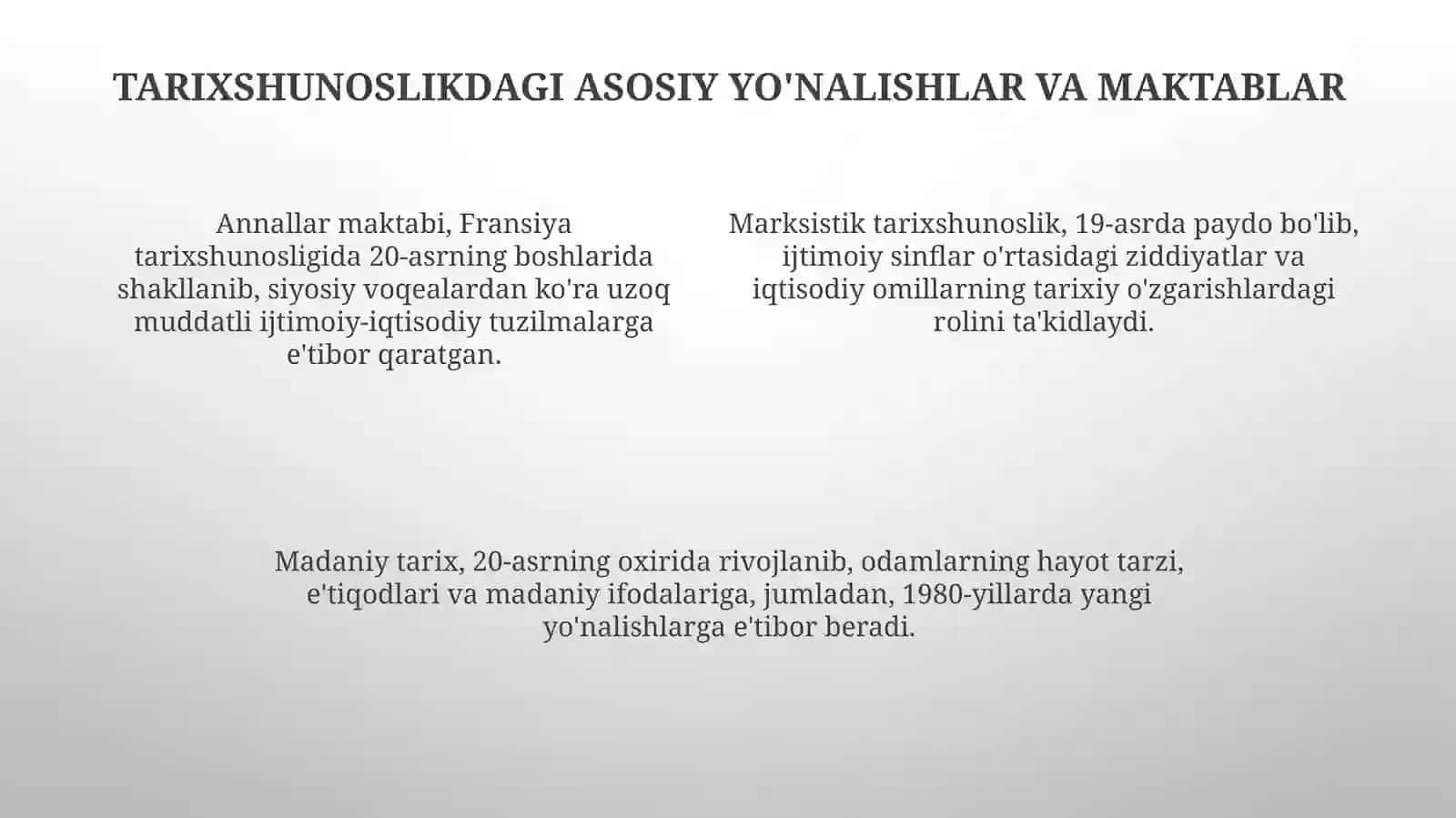 XX asr oxiri XXI asr boshlarida xorijiy mamlakatlar tarixi tarixshunosligi 4
