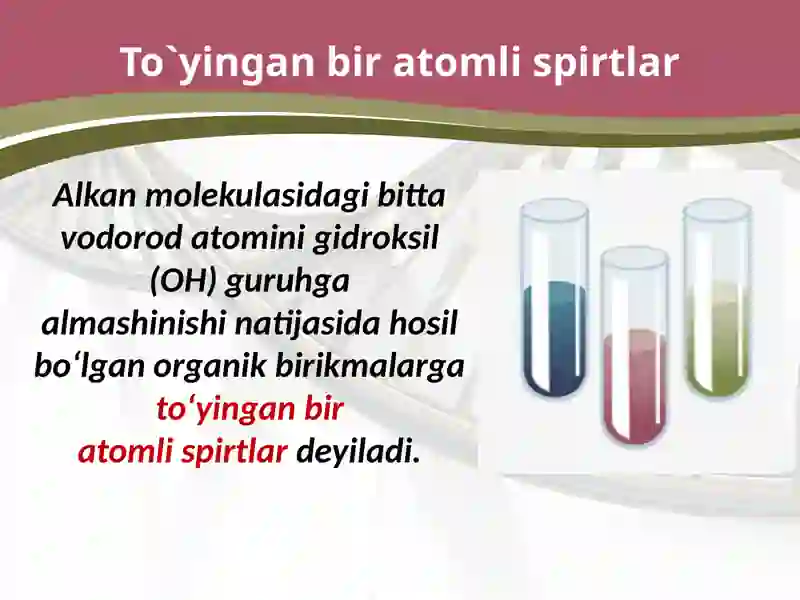 To'yingan bir atomli spirtlar 4