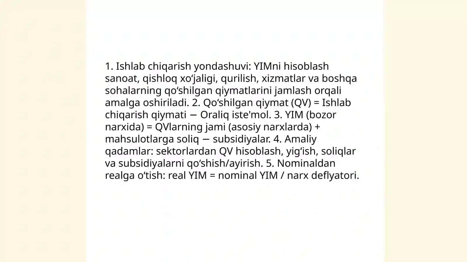 Yalpi ichki mahsulot va uning xarakter shakillari 4