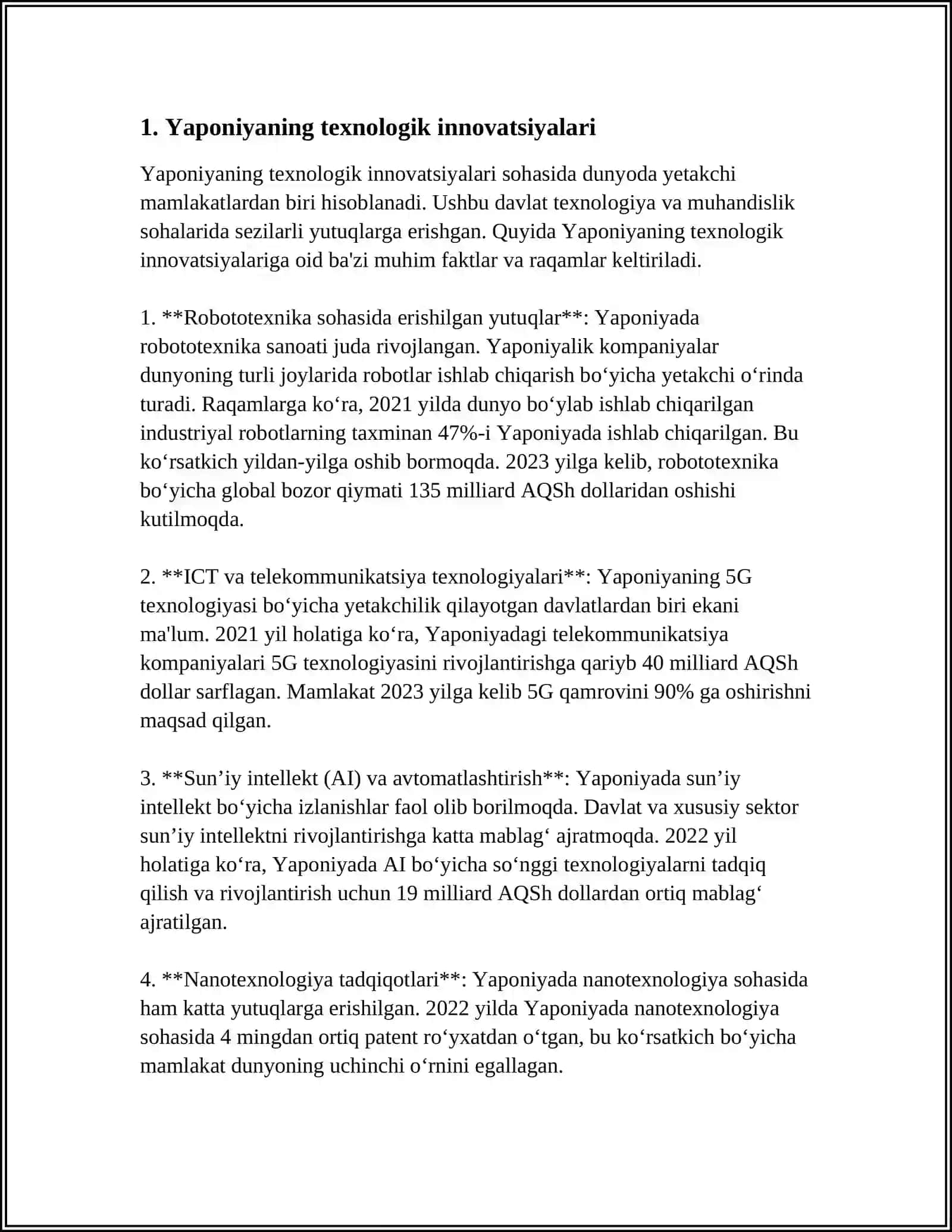 YAPONIYA MADANIYATI, MASHG'ULOTI: IQTISODIYOTINING O'SISHI 4