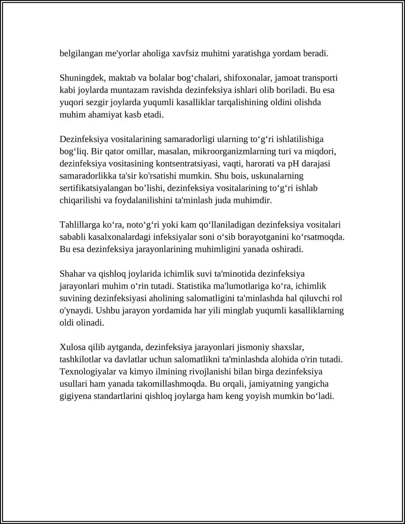 DEZENFEKSIYA TASNIFI. DEZENFEKSIYA TURLARI. ASOB-ANJOMLAR DEZENFEKSIYASI 4