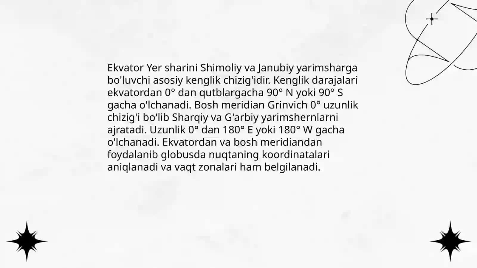 Globus yordamida koordinata joylashuvni aniqlashni o'rganish 4