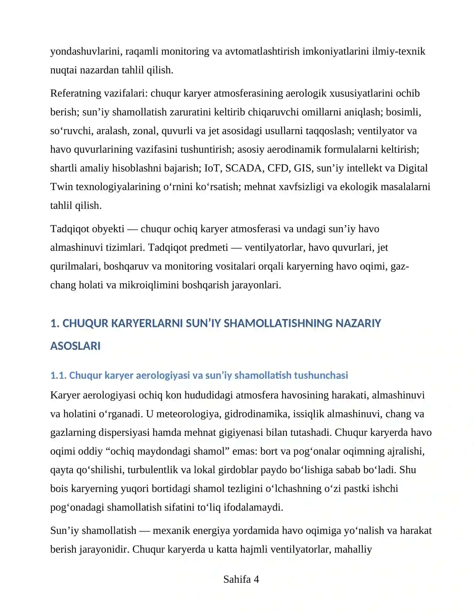 CHUQUR KARYERLARNI SUN’IY SHAMOLLATISHNING ZAMONAVIY USULLARI VA TEXNIK VOSITALARI 4