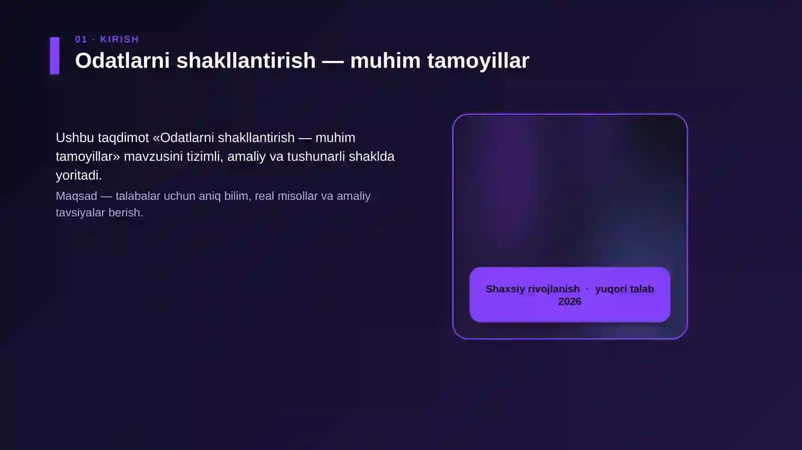 Odatlarni shakllantirish — muhim tamoyillar 4