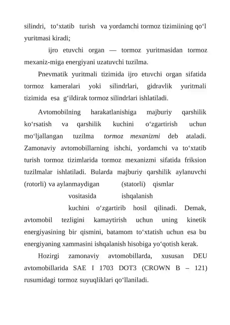 ZAMONAVIY AVTOMOBILLARNING TORMOZ BOSHQARMASIGA TEXNIK XIZMAT KO’RSATISH 4