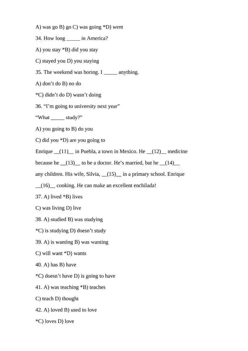 English language test questions 4