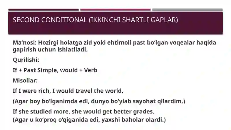 Conditional sentences (if shartli gaplar) 4
