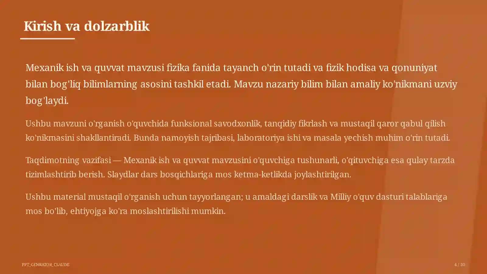Mexanik ish va quvvat (7-sinf) 4