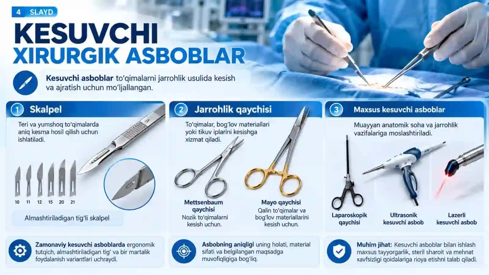 Zamonaviy xirurgik asboblar — professional tibbiy taqdimot 4
