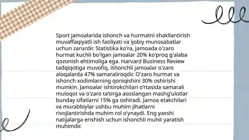 Jismoniy tarbiya va sport sohasi jamoasining o'zaro munosabatlarini optimallashtirish 4