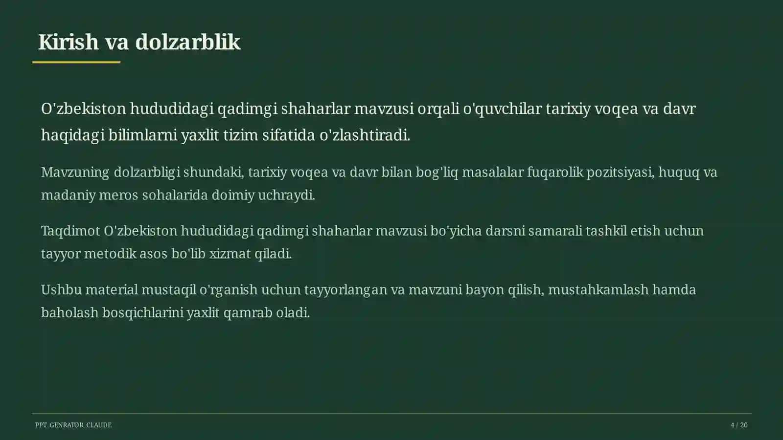O'zbekiston hududidagi qadimgi shaharlar (5-sinf) 4