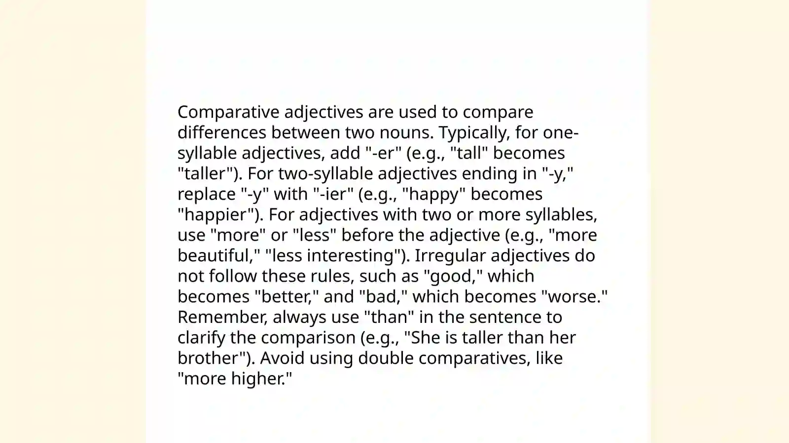 Comparative and superlatives 4
