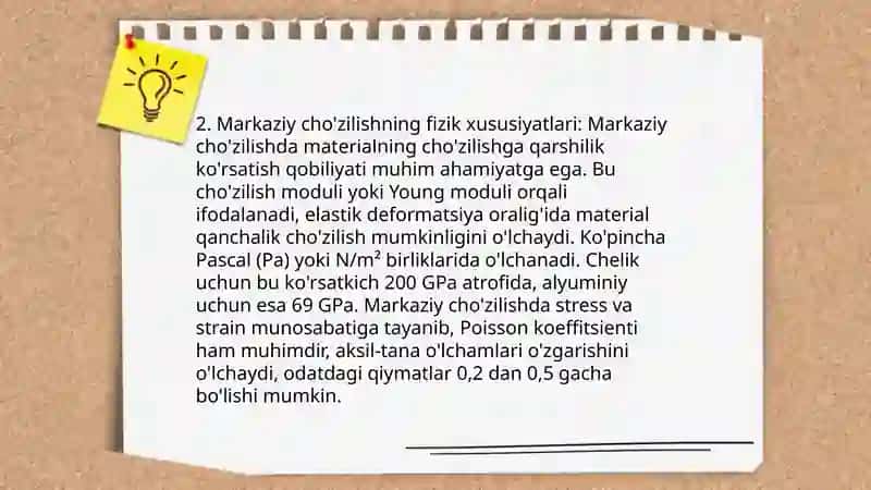 Sterjenning markaziy cho'zilishi 4