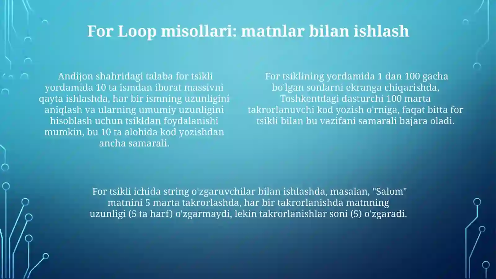 C++ datakrorlashoperatorlari.Fortakrorlashoperator 4