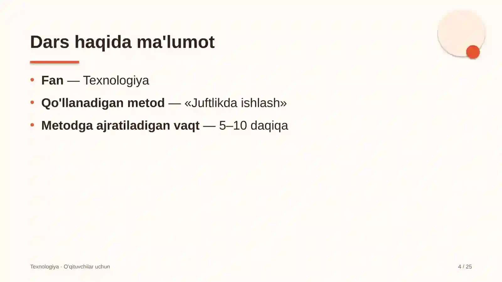 texnologiya darslarida juftlikda ishlash metodidan foydalanish 1384 4