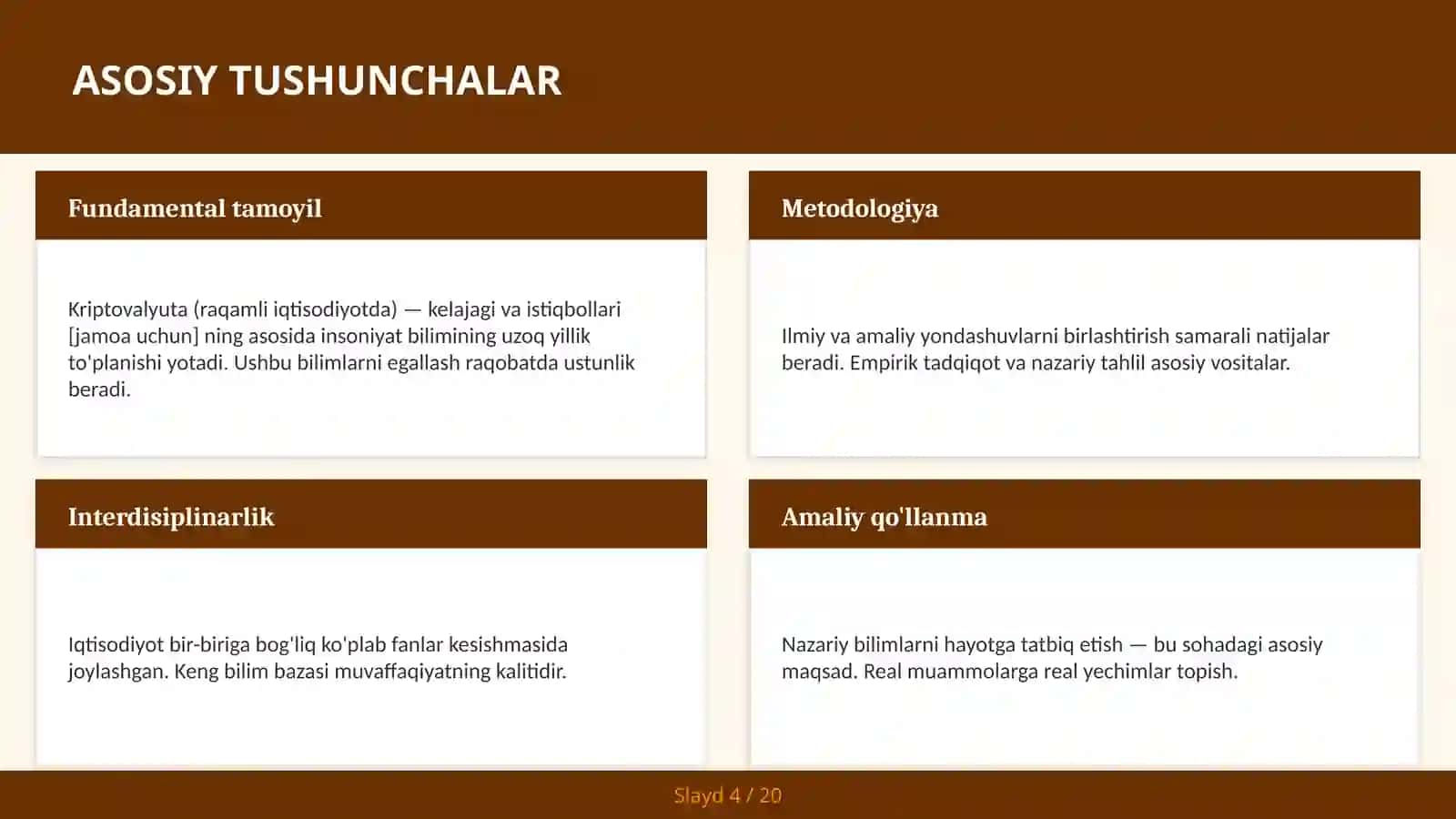 Kriptovalyuta (raqamli iqtisodiyotda) — kelajagi va istiqbollari [jamoa uchun] 4