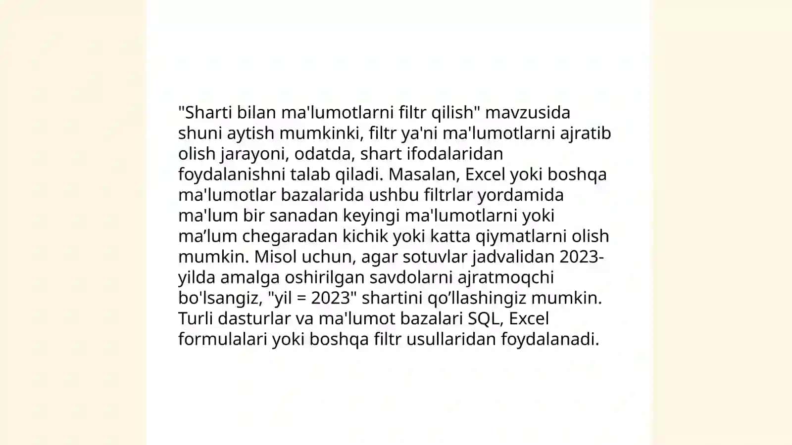 Ma’lumotlar bazasida standart funksiyalardan foydalanib so‘rovlar yaratish 4