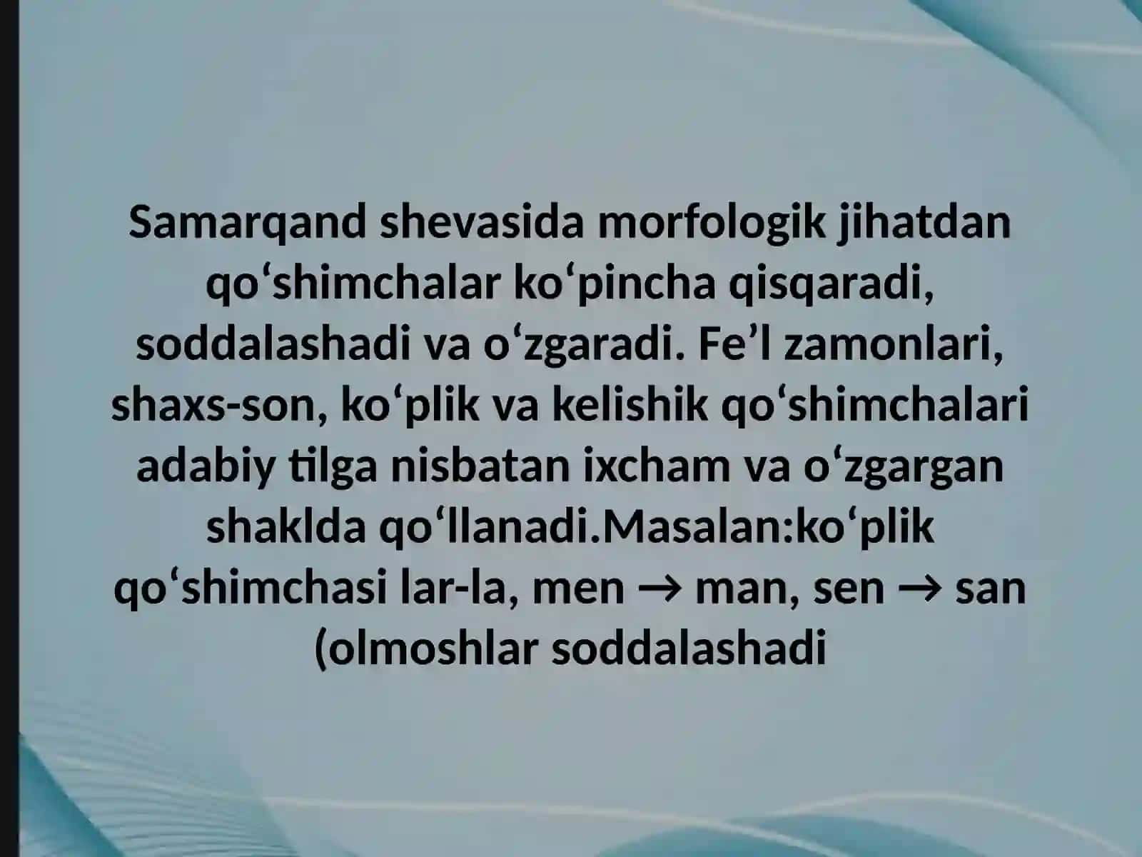 SAMARQAND SHEVASINING MORFOLOGIK XUSUSIYATLARI 4