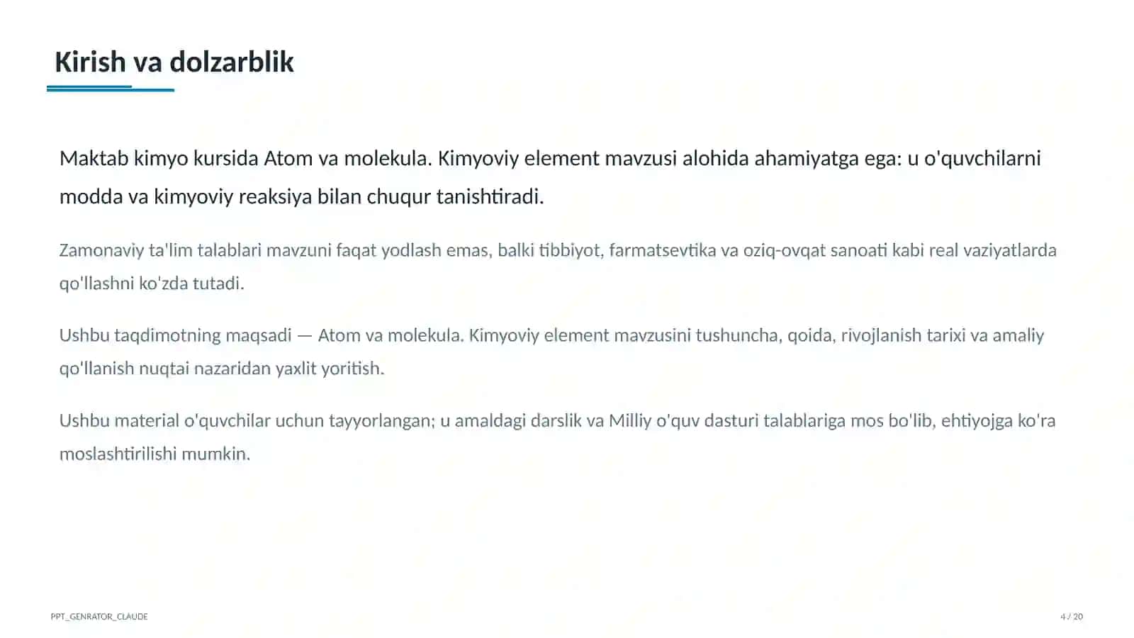 Atom va molekula. Kimyoviy element (7-sinf) 4