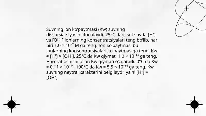 Suvning ion koʻpaytmasi 4
