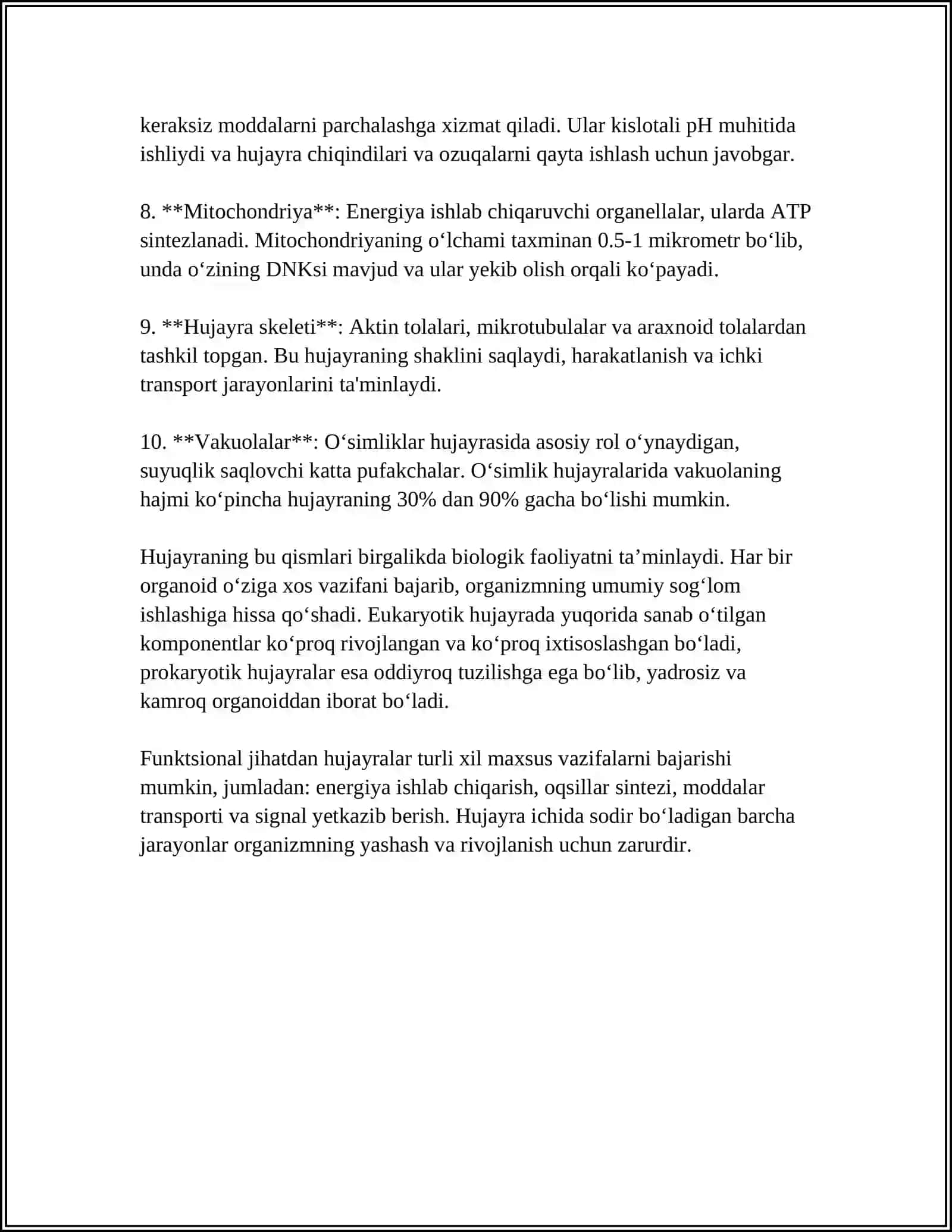 HUJAYRA BIOFIZIKASI VA MEMBRANALOGIYA ASOSLARI 4