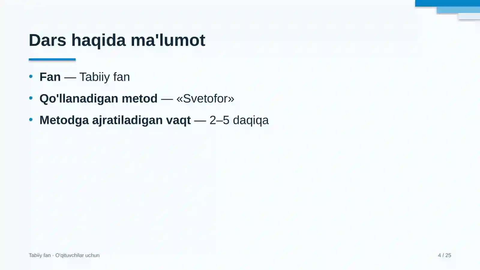 tabiiy fan darslarida svetofor metodidan foydalanish 8846 4