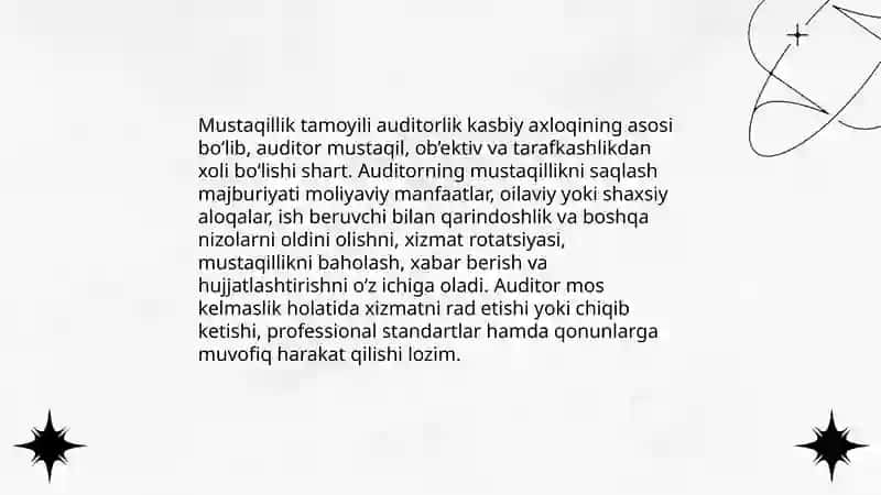 Auditorlik professional etikasi va auditorning huquqiy javobgarligi 4