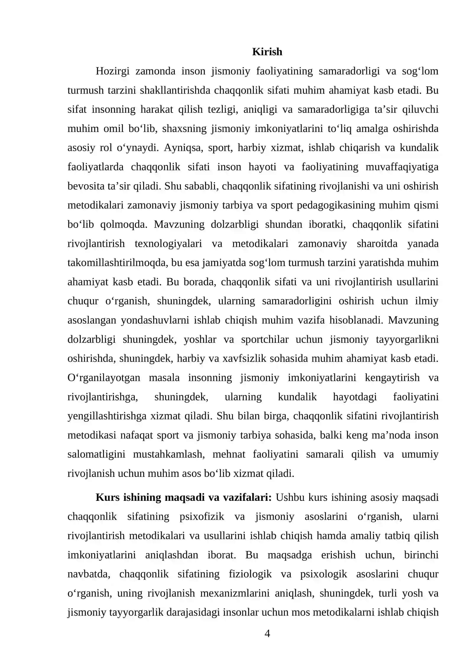Jismoniy sifatlar. Chaqqonlik sifati va uni rivojlantirish metodikasi 4