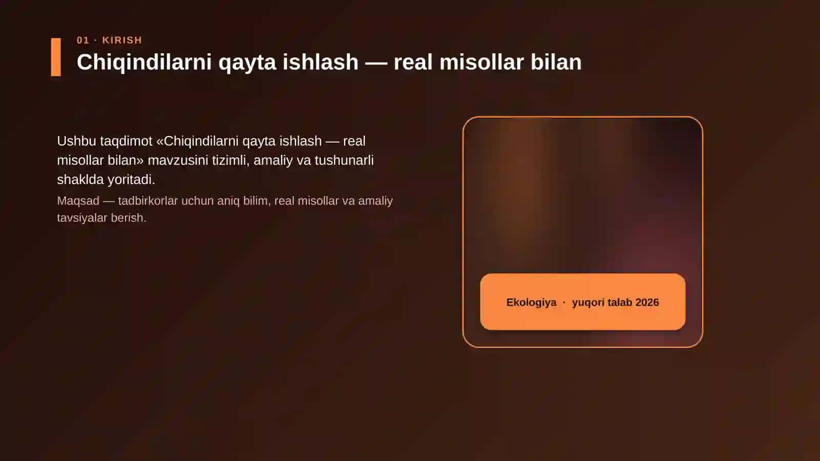 Chiqindilarni qayta ishlash — real misollar bilan 4