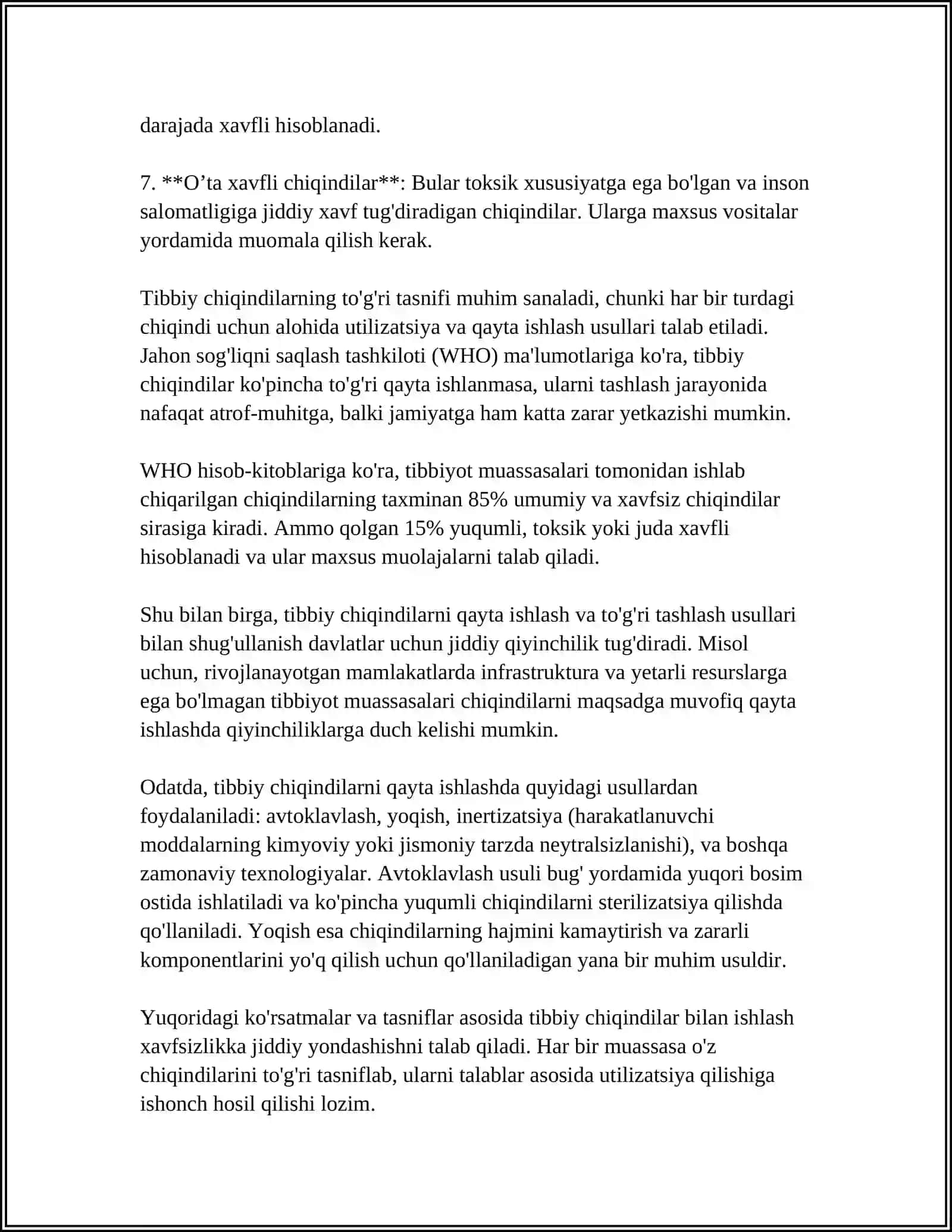 Tibbiy chiqindilarni yig‘ish turarlari 4