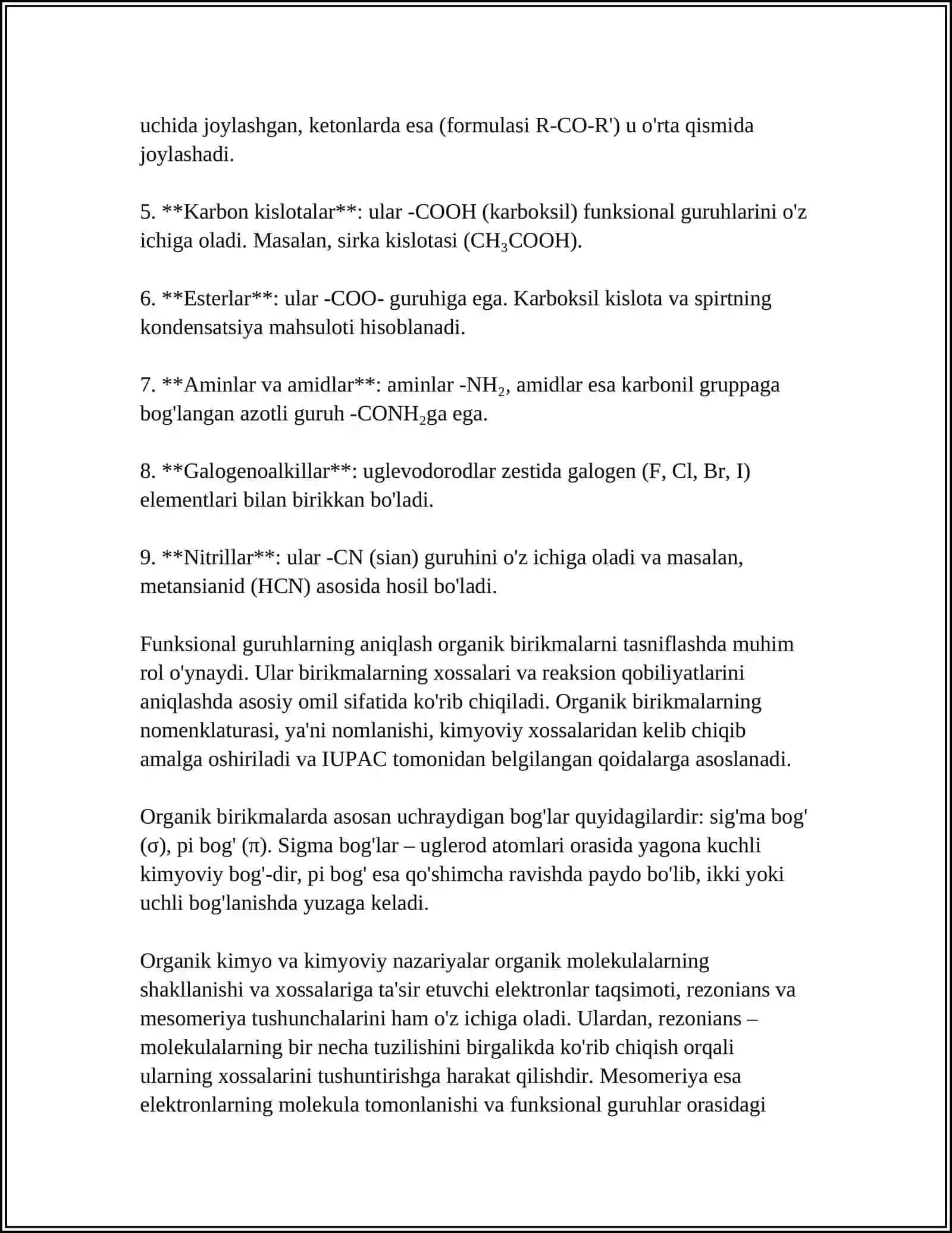 ORGANIK KIMYO VA KIMYOVIY NAZARIYALAR 4