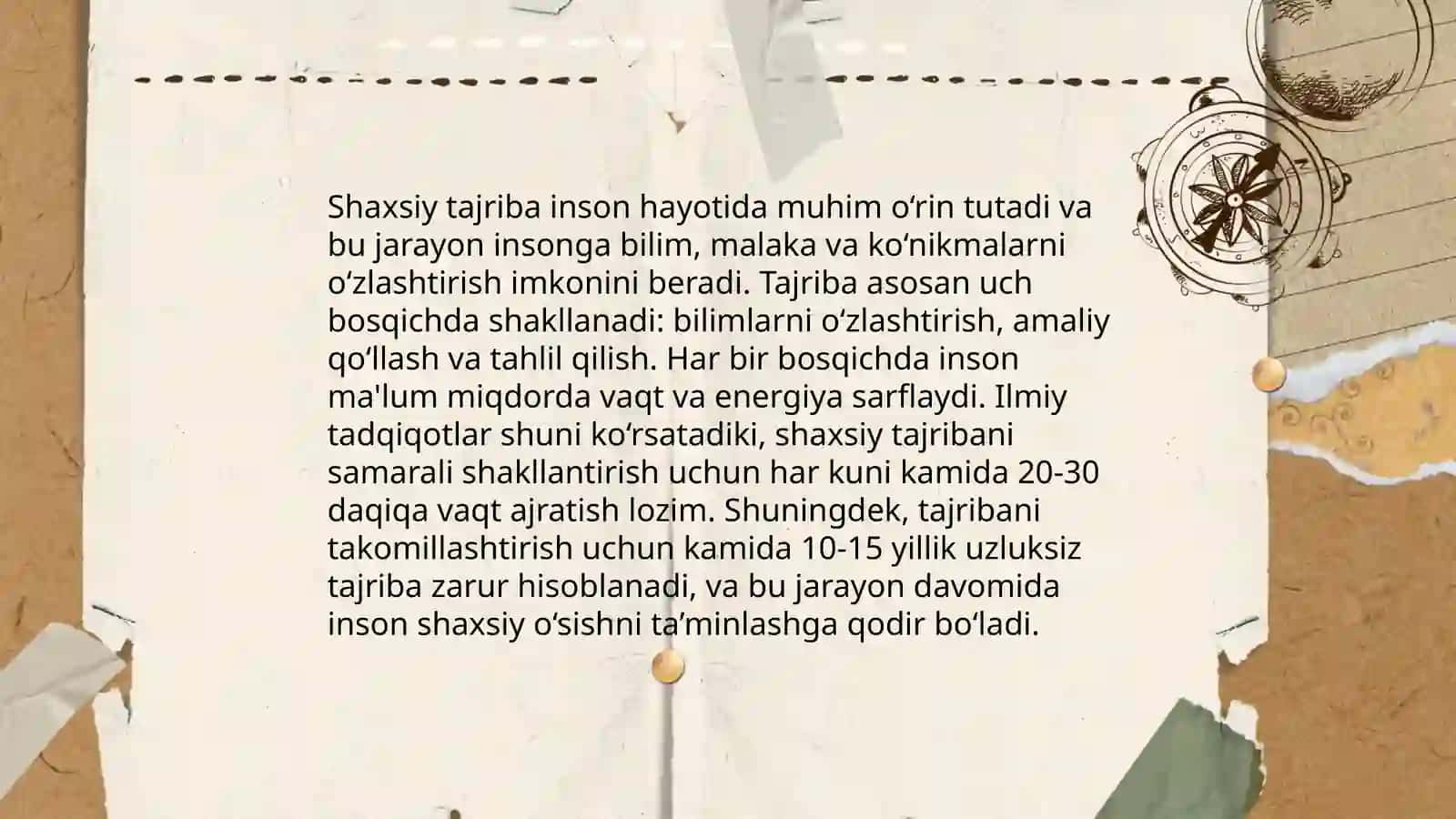 Shaxsning rivojlanishi, tajribasi va ijtimoilashuvi 4