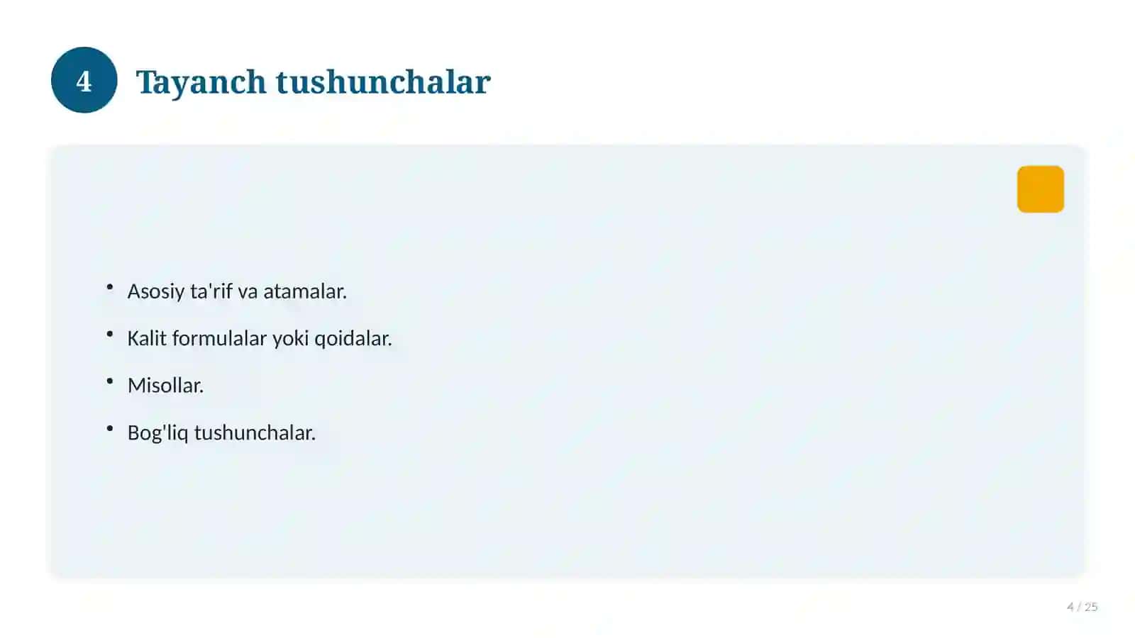 Matematika fanidan 5-sinf: didaktik tarqatma materiallar 4