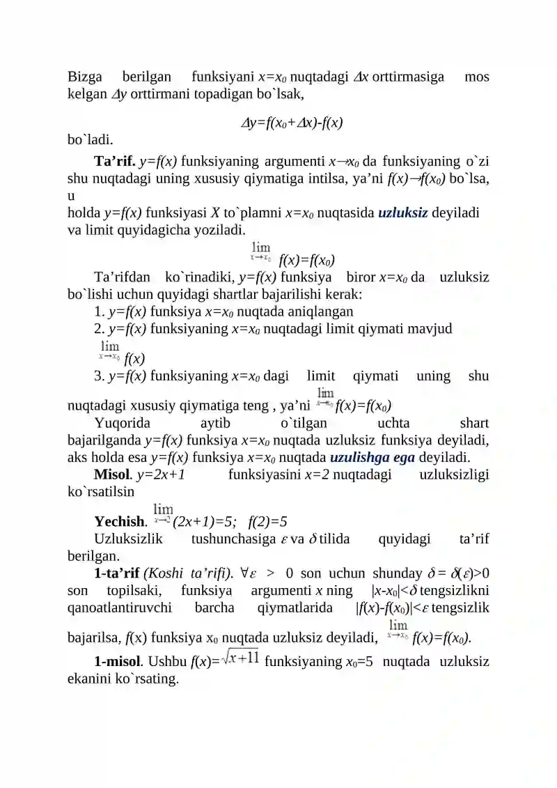 Funksiya limiti 4
