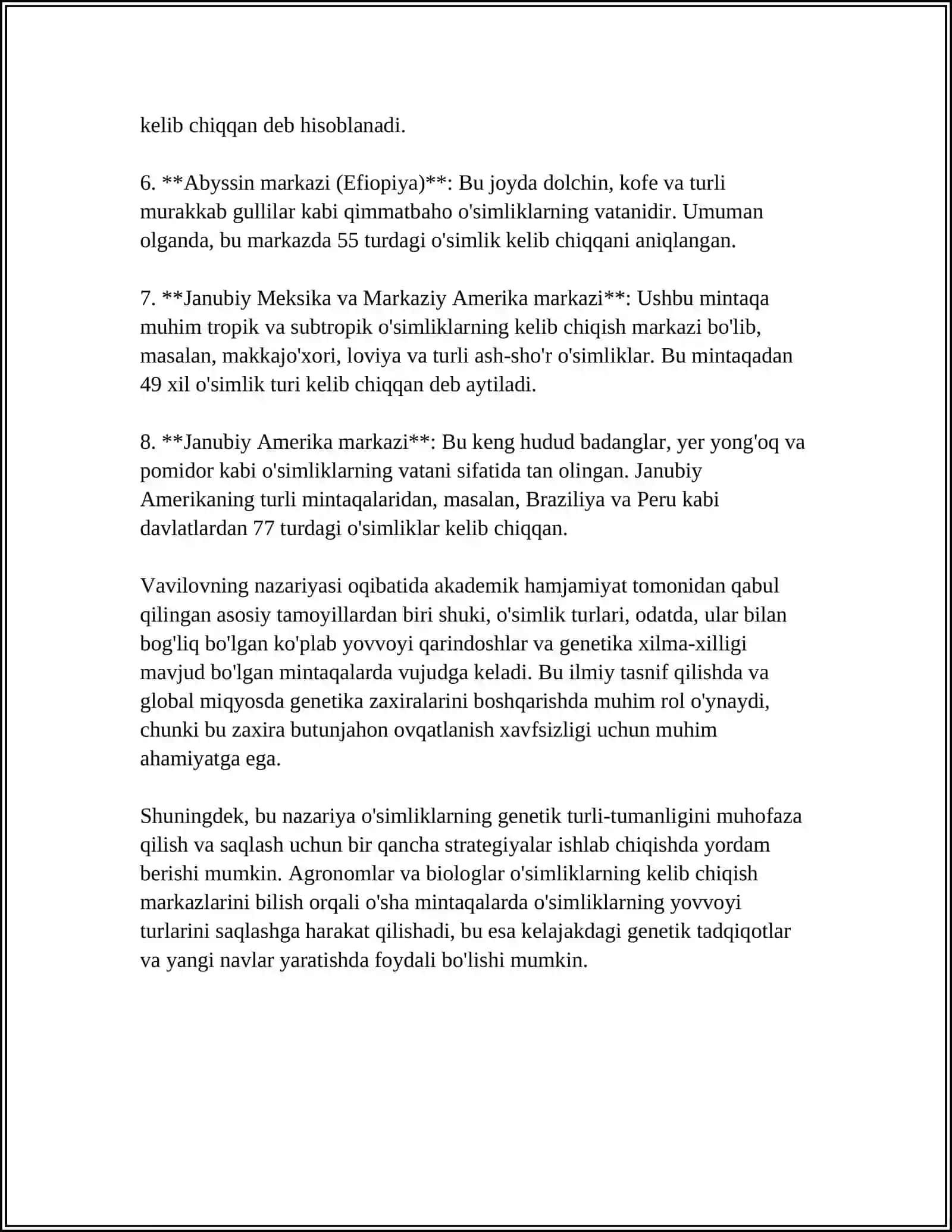 MANZARALI O‘SIMLIKLARNING KELIB CHIQISH MARKAZLARI 4