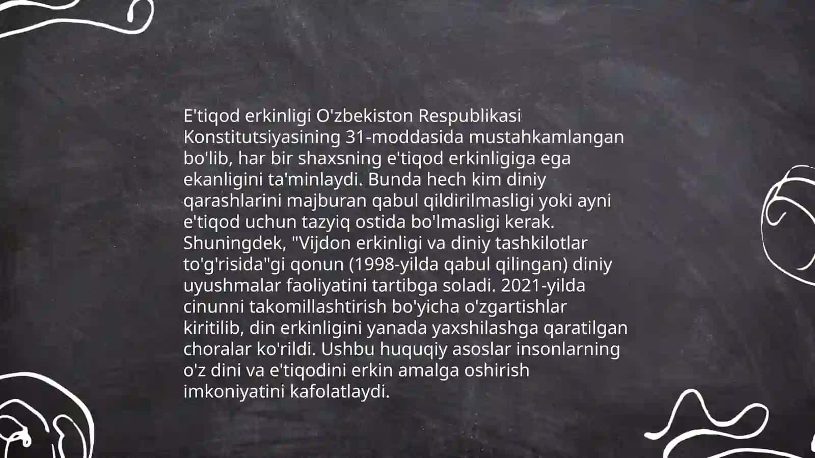 Vijdon va e'tiqod erkinligining ta'rifi 4