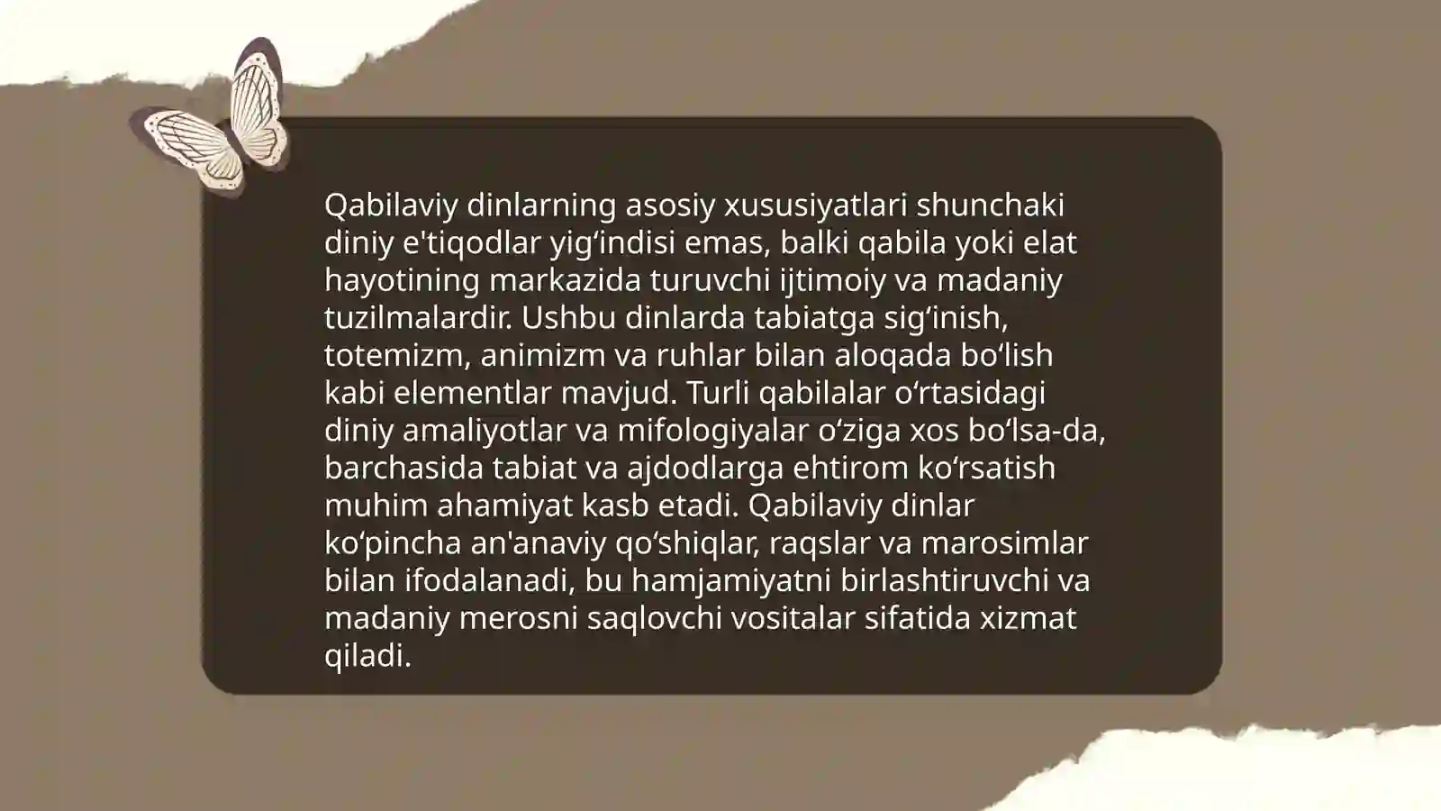 Urug‘ - qabilaviy dinlar 4