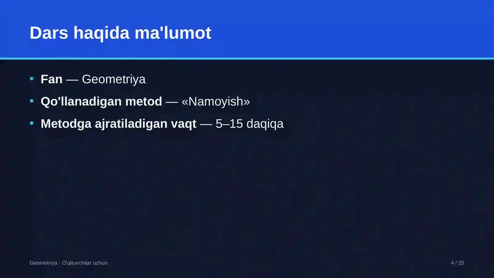 geometriya darslarida namoyish metodidan foydalanish 1397 4