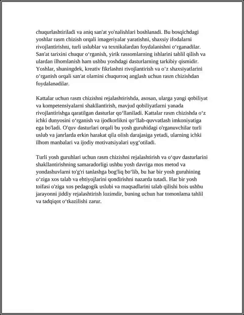 TURLI YOSH GURUHLARDA RASM CHIZISHGA OʻRGATISH 4