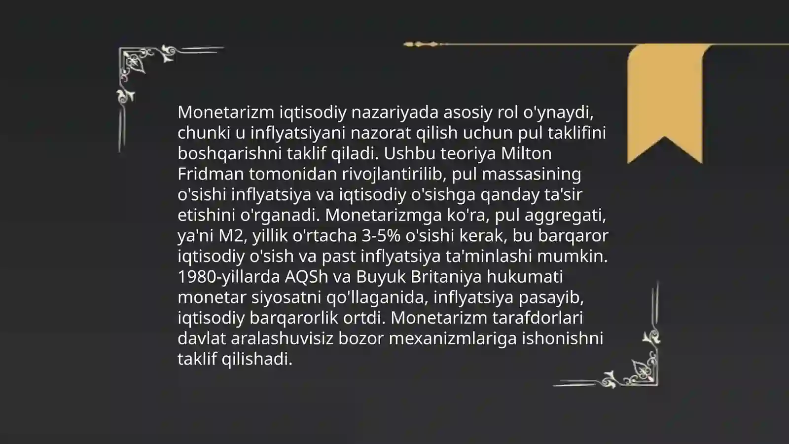 Milton Fridman va monetarizm: pul-kredit siyosati va inflatsiya nazorati 4