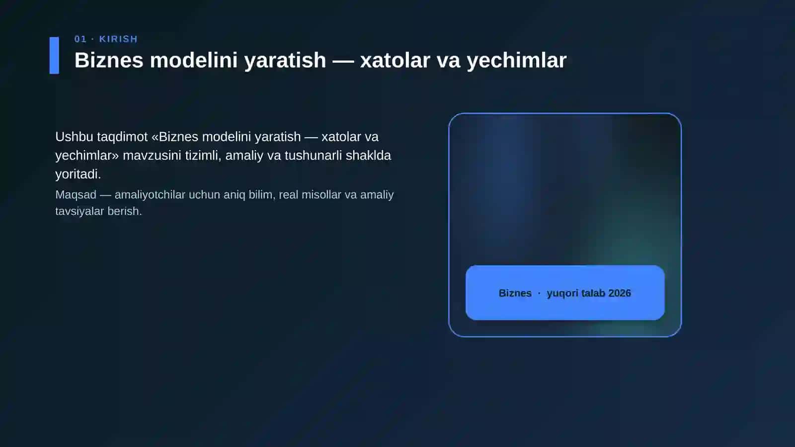 Biznes modelini yaratish — xatolar va yechimlar 4