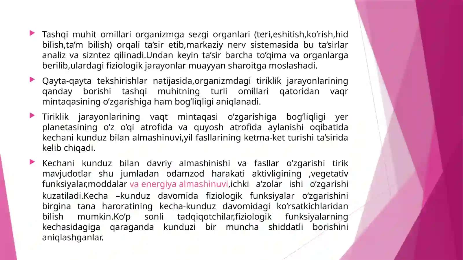 Inson organizmiga tashqi muhit omilarining ta’sirlari 4