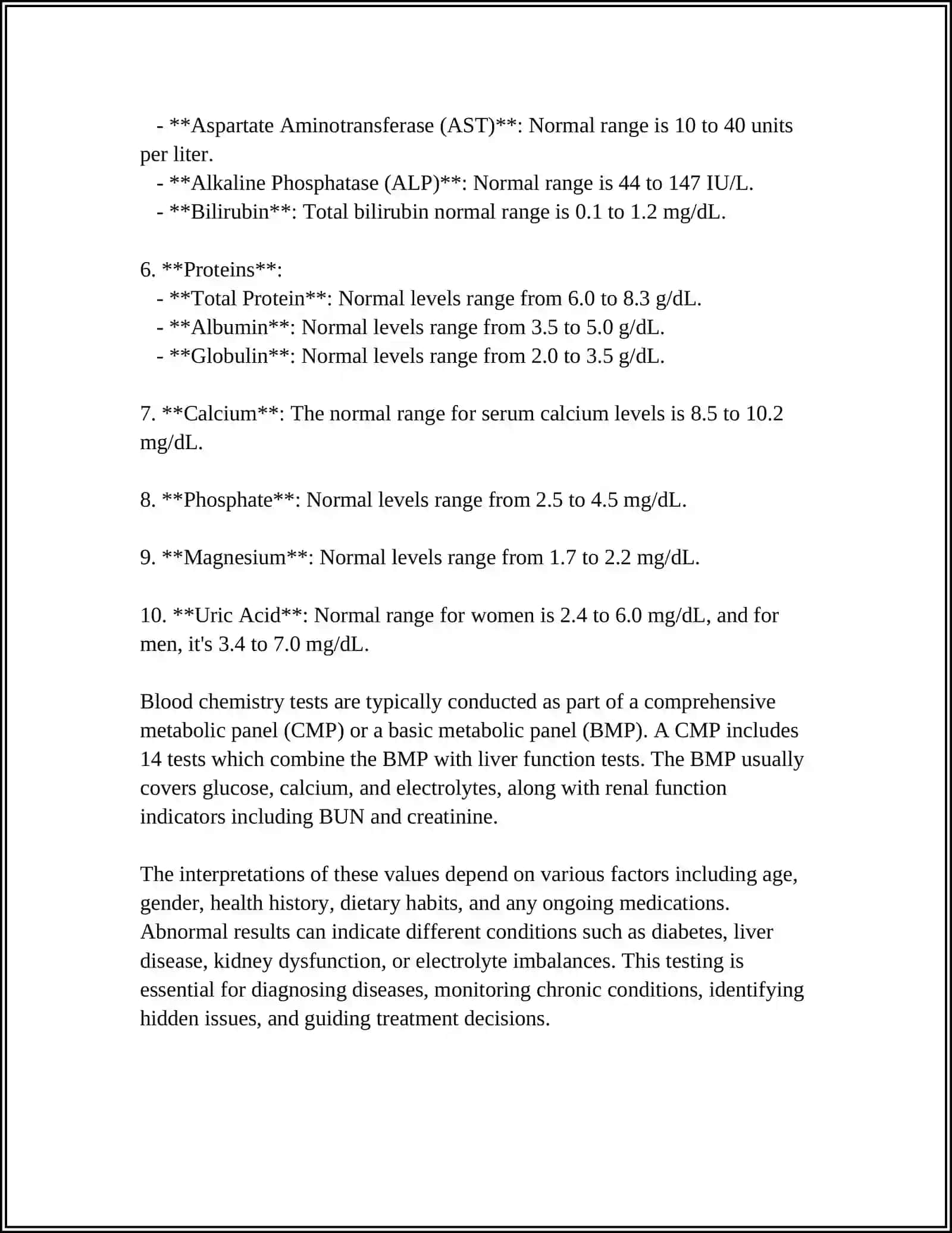 Blood Chemistry Analysis 4