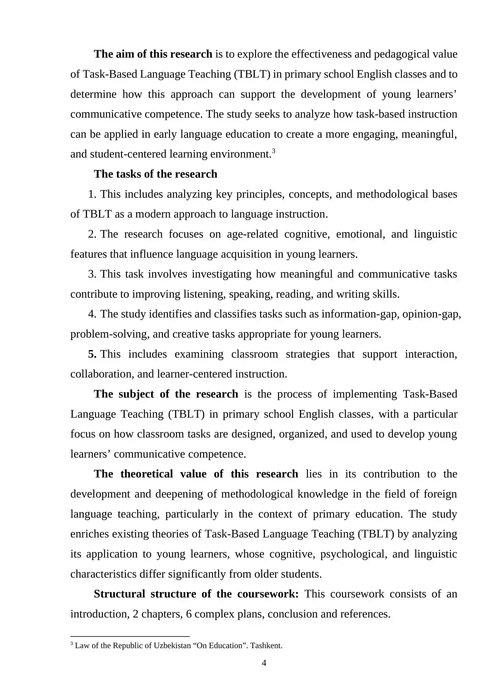 TASK-BASED LANGUAGE TEACHING IN PRIMARY SCHOOL ENGLISH CLASSES 4