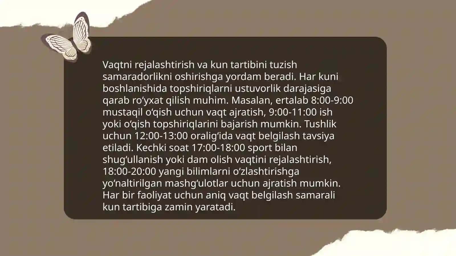 Vaqtni boshqarish (time management) ko'nikmasi va rivolantirish yollari 4