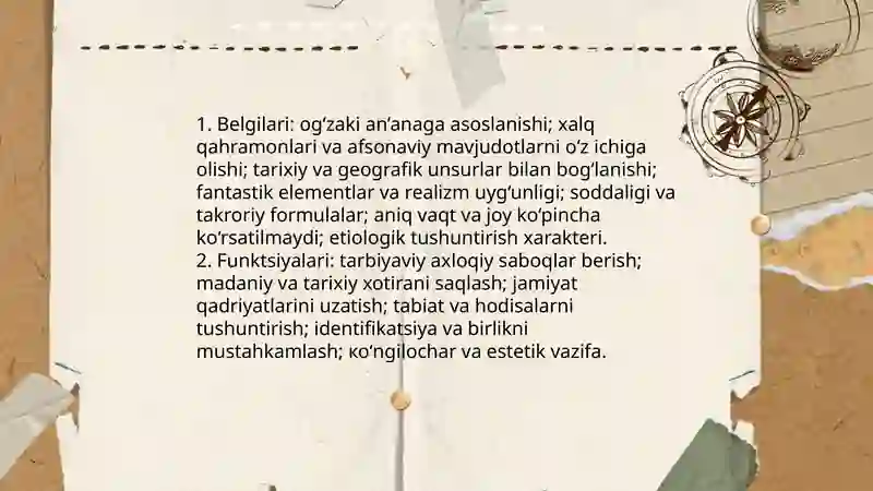 Afsona, rivoyat va naql janrlari 4